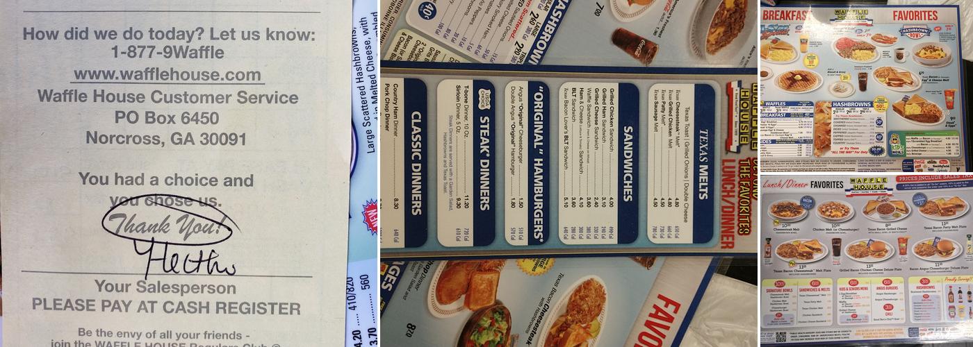 Waffle House Menu