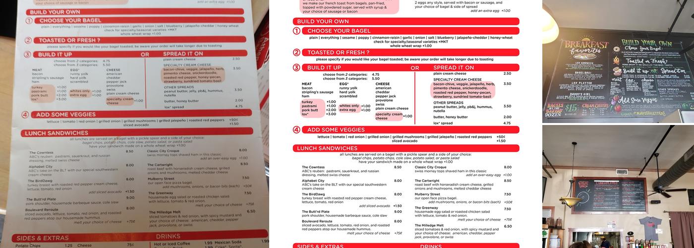 Athens Bagel Company Menu