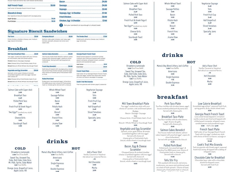 Mama's Boy Restaurant Menu