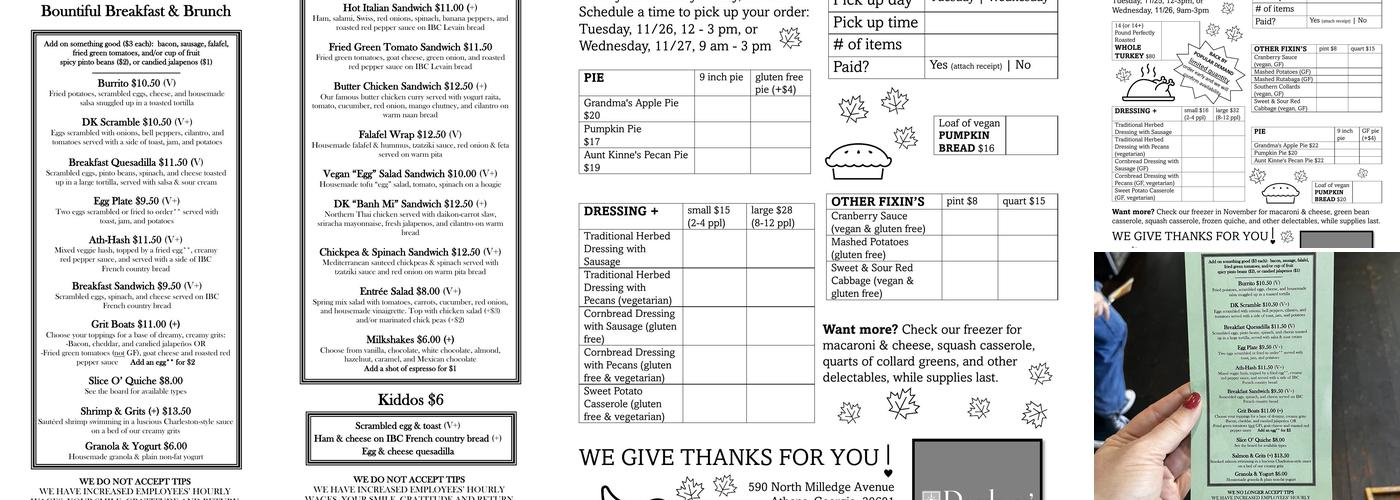 Donderos' Kitchen Menu