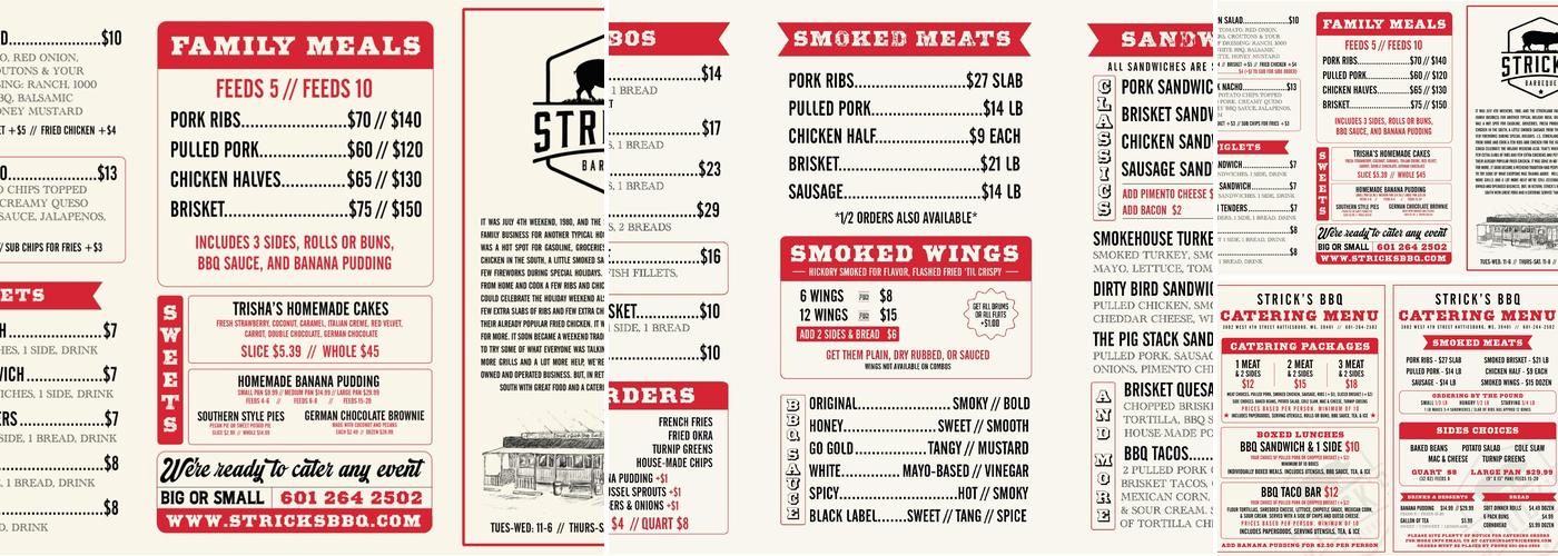 Strick's Bar-B-Q & Catering Menu