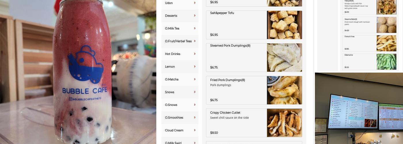 Bubble Cafe Menu
