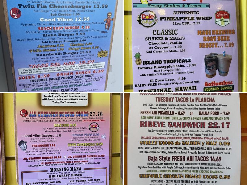 Kohala Burger & Taco Menu