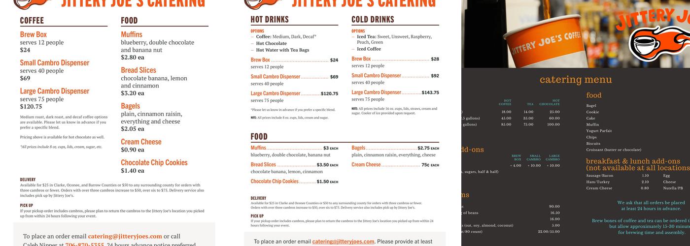 Jittery Joe's Coffee - Downtown Menu