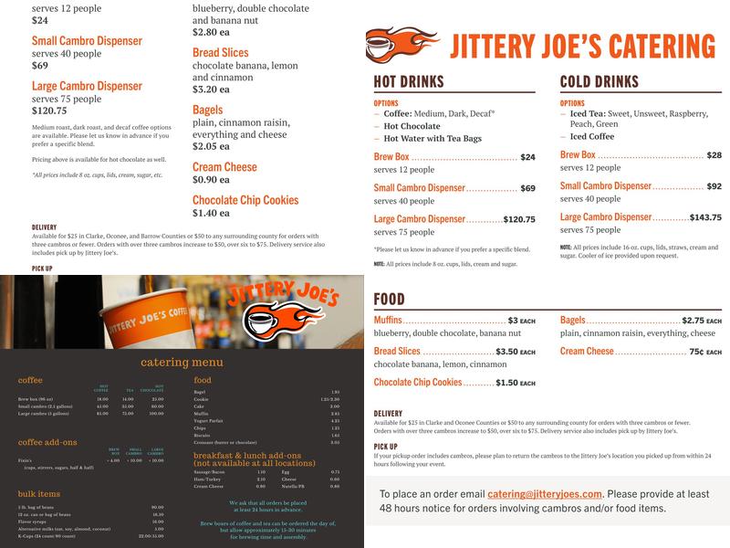 Jittery Joe's Coffee - Downtown Menu