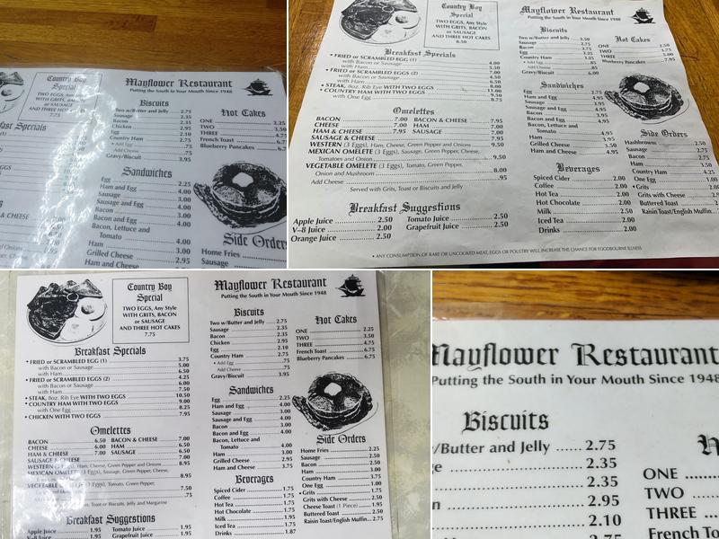 Mayflower Restaurant Menu
