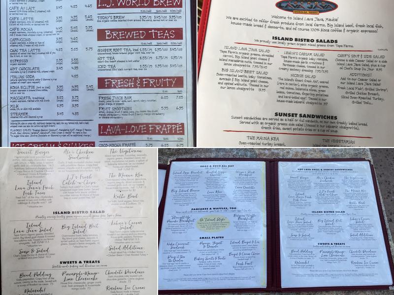 Island Lava Java Waikōloa Village Menu