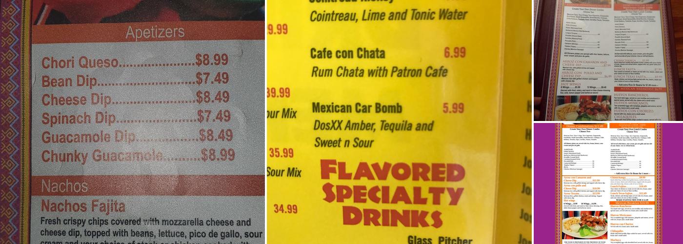 Sr. Sol 2 Mexican Restaurant Menu