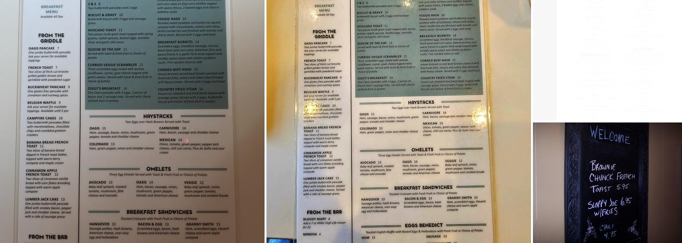 Oasis Cafe Menu