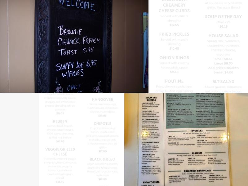 Oasis Cafe Menu