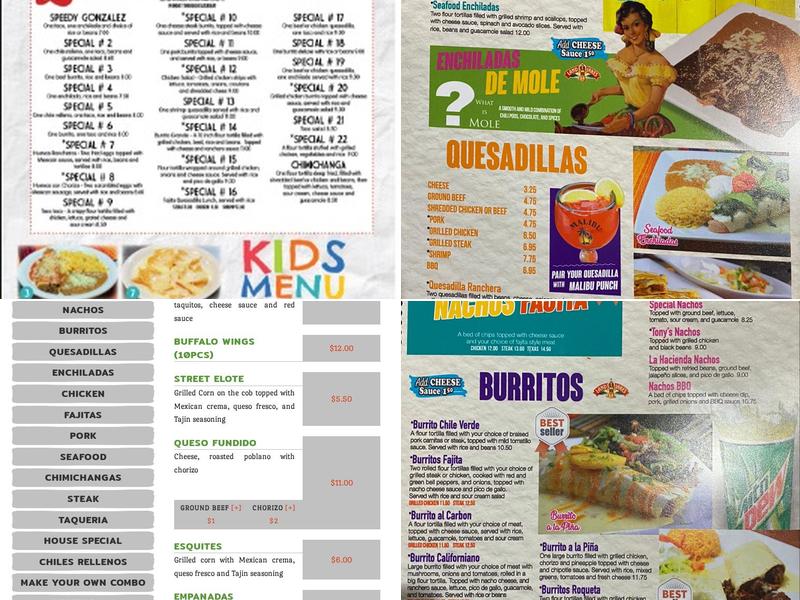 La Hacienda Mexican Restaurant Menu