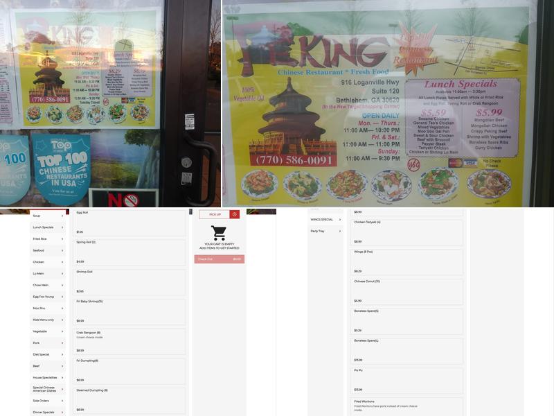 Peking Chinese Restaurant Menu