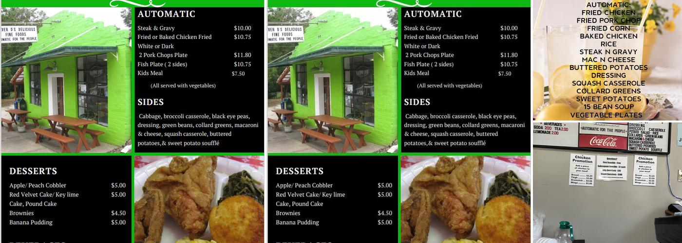 Weaver D's Delicious Fine Foods Menu
