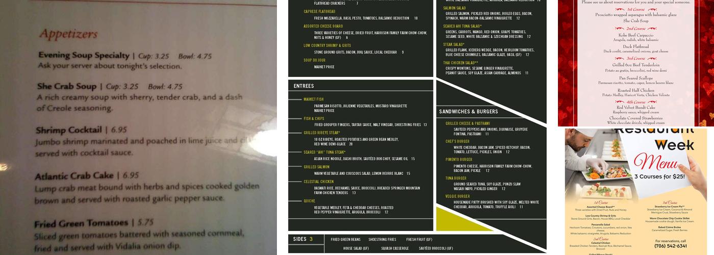 Savannah Room Restaurant Menu