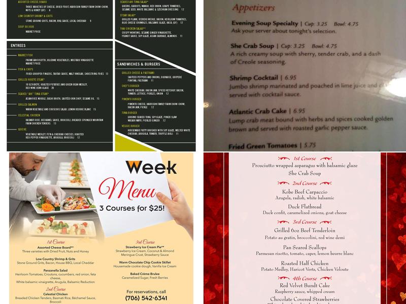 Savannah Room Restaurant Menu