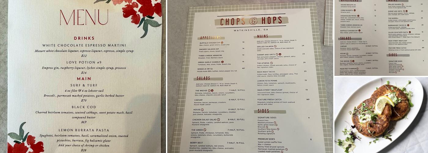 Chops & Hops Menu