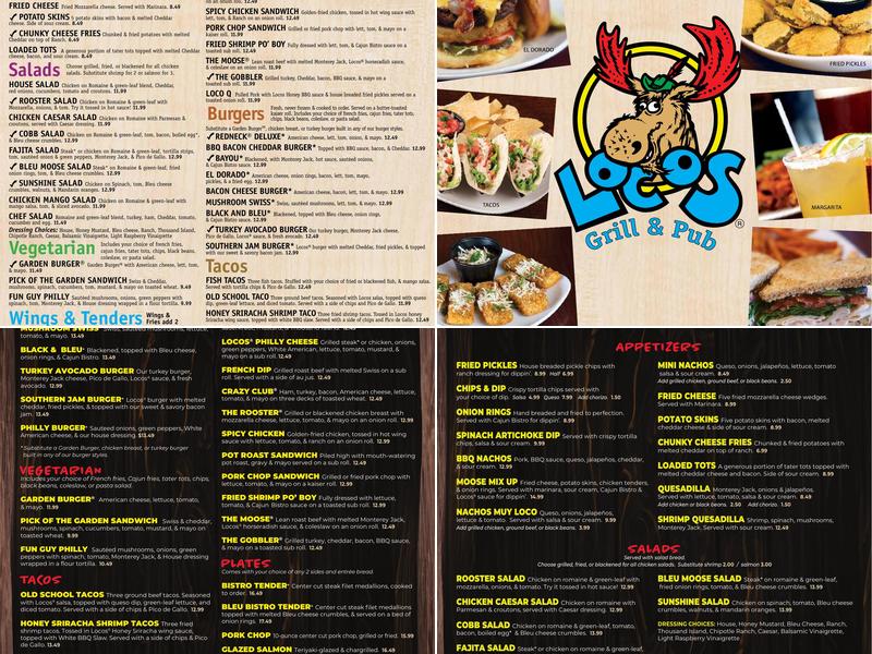 Locos Grill and Pub Menu