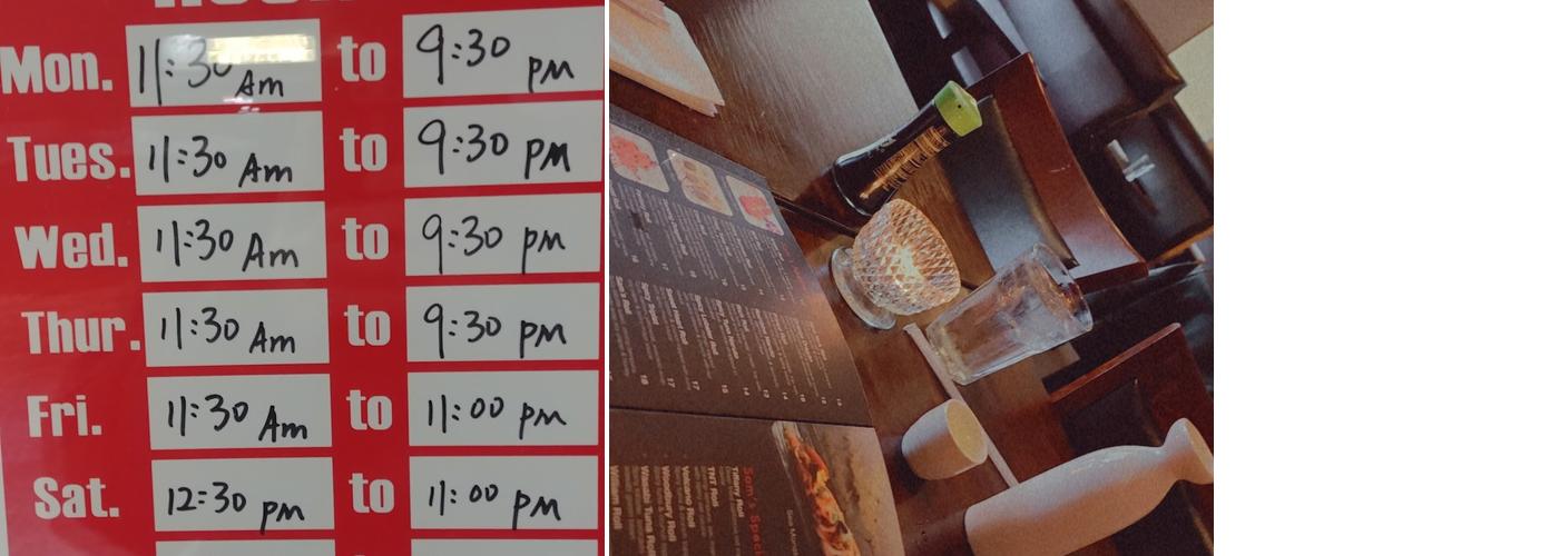 Sam's Sushi Bistro Menu