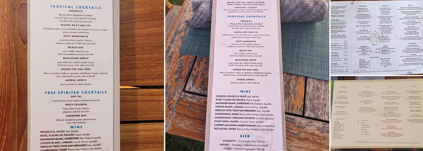 Hau Tree Menu
