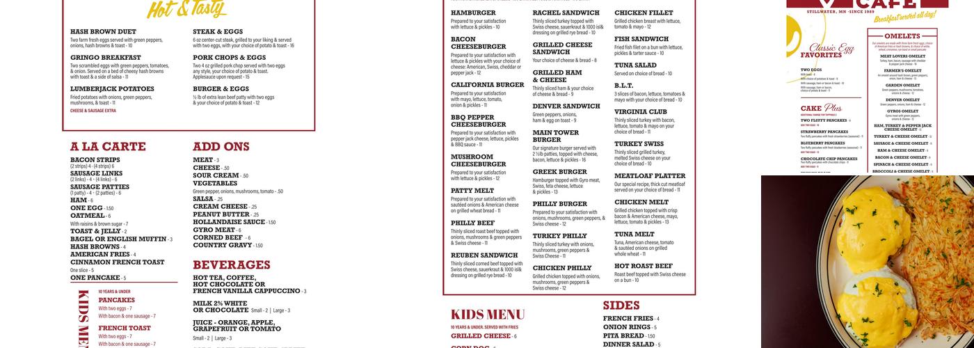 The Main Cafe Menu