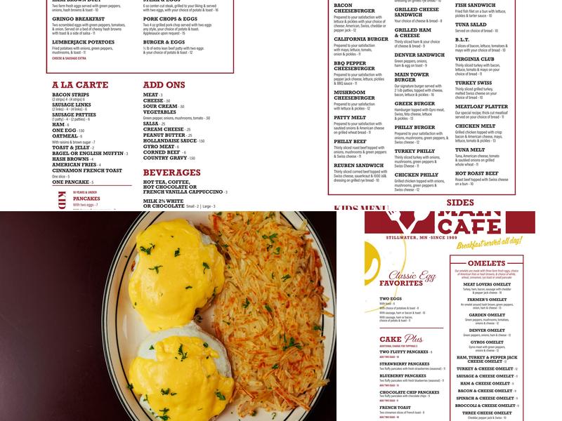 The Main Cafe Menu