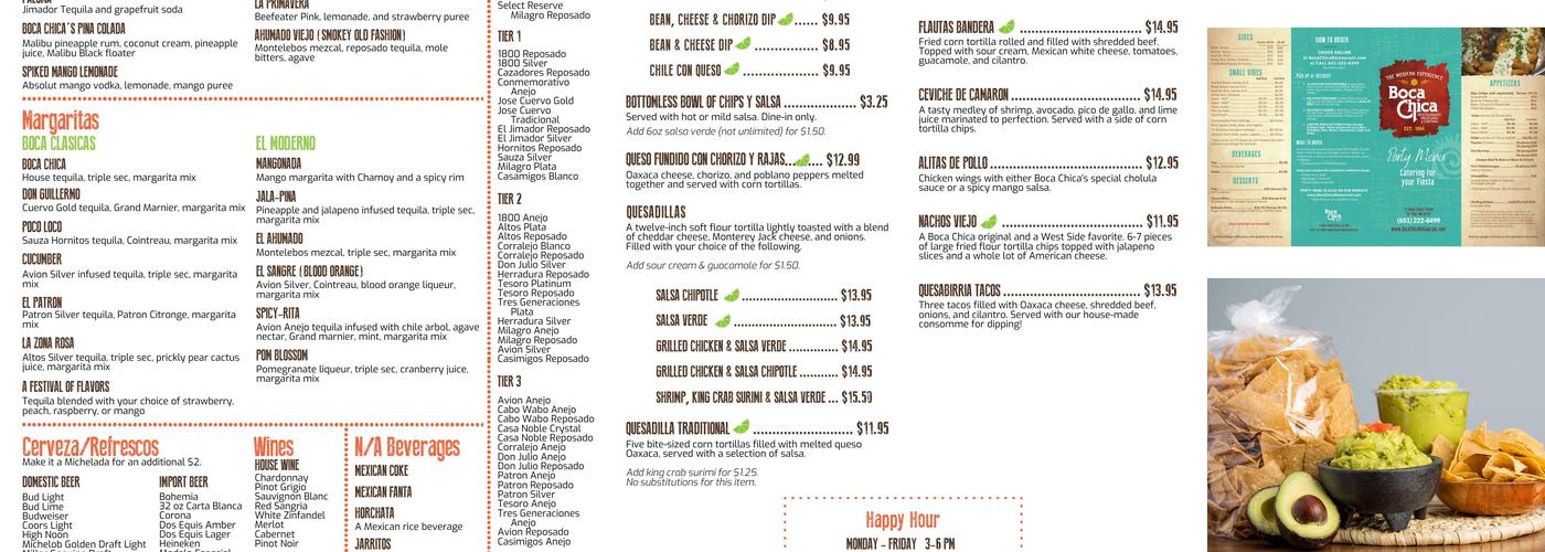 Boca Chica | Restaurante Mexicano y Cantina Menu