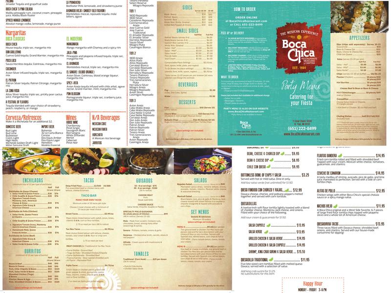 Boca Chica | Restaurante Mexicano y Cantina Menu