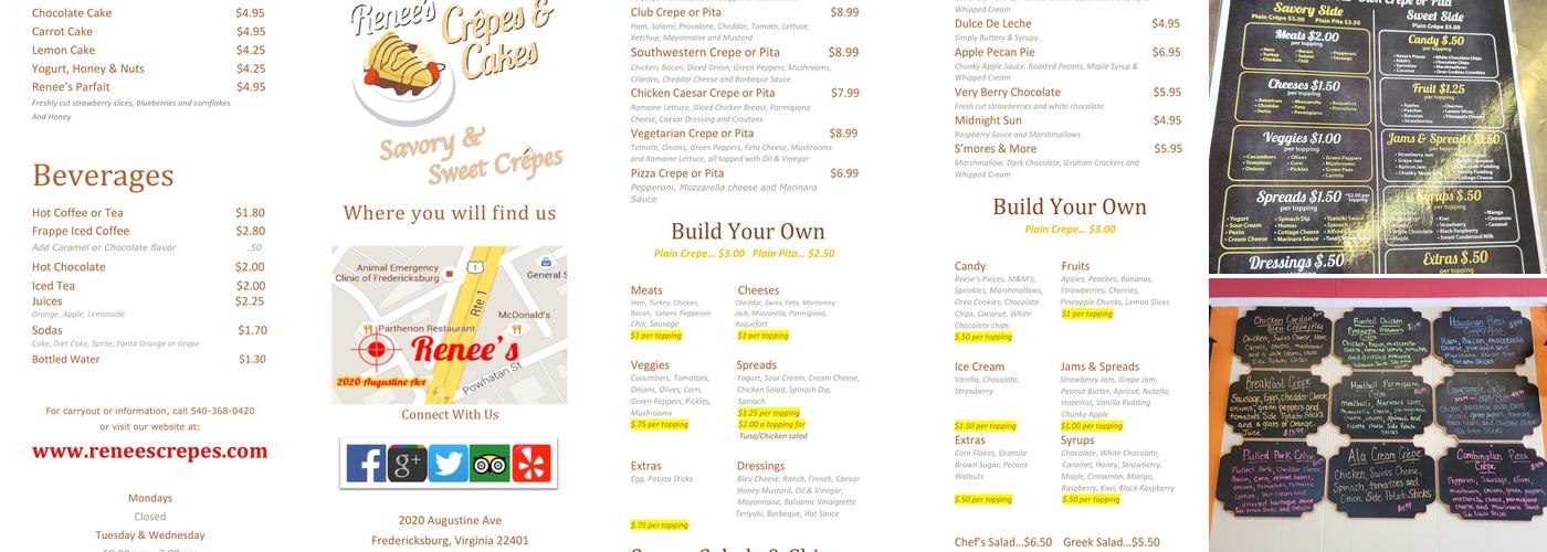 Renee's Crêpes & Cakes Menu