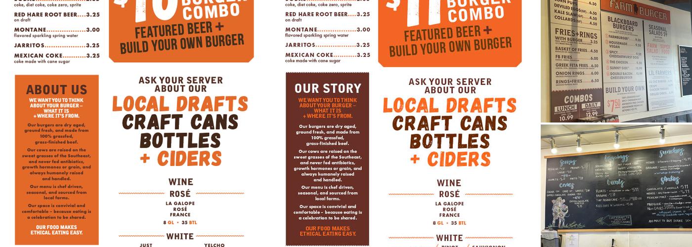 Farm Burger Dunwoody Menu