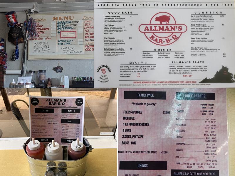 Allman's Bar-B-Que Menu