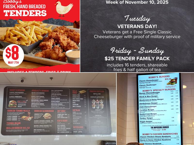 Cheeseburger Bobby's Menu