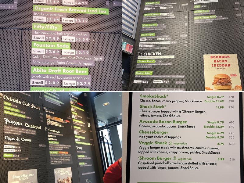 Shake Shack Perimeter Mall Menu