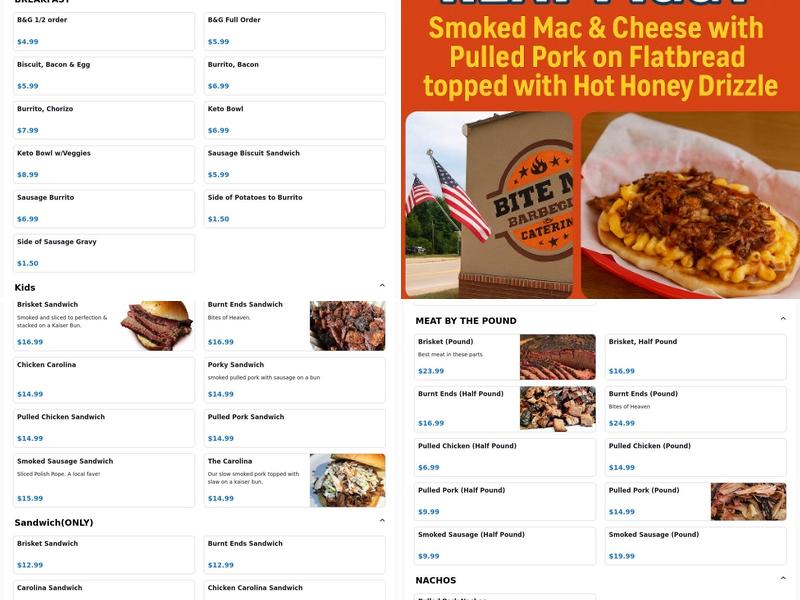 BITE ME BARBECUE & CATERING Menu