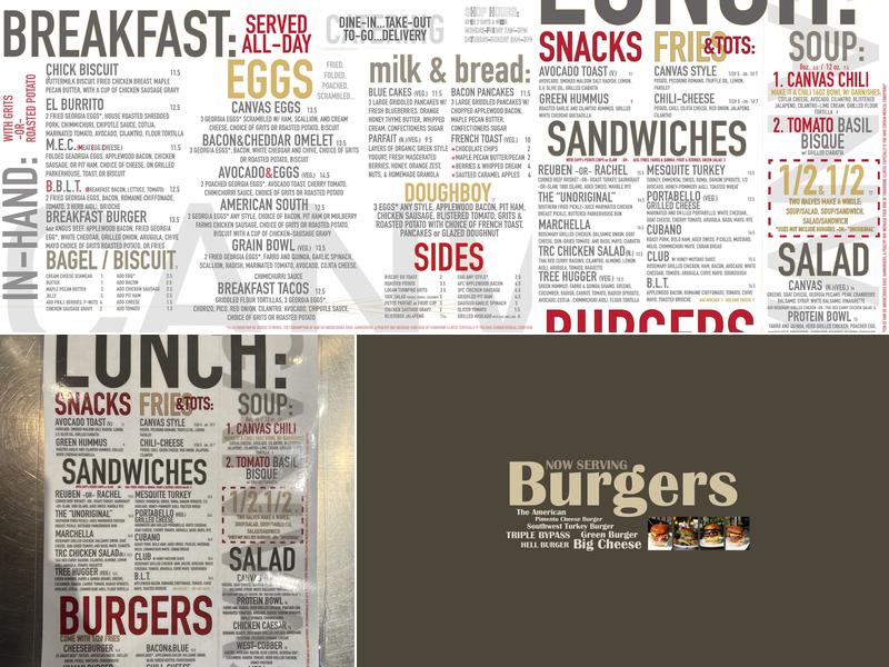 CANVAS café & bakery Menu