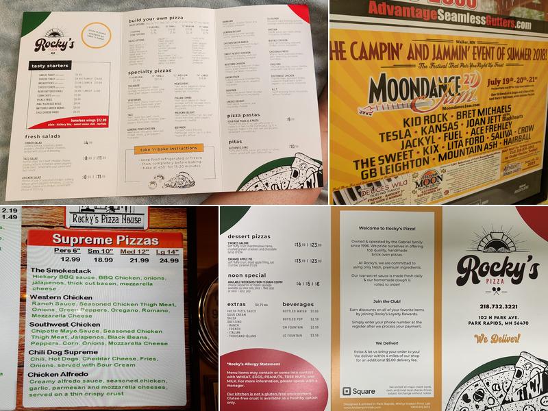 Rocky's Pizza House Menu