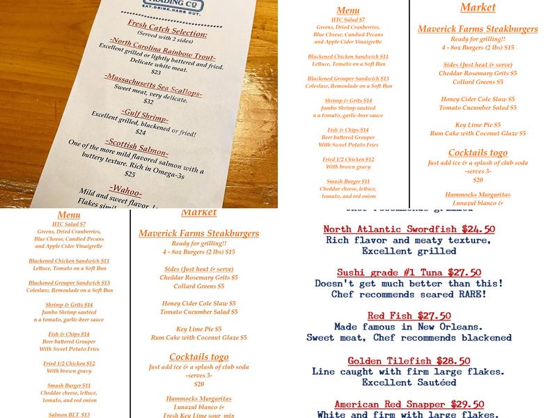 Hammocks Trading Company Menu