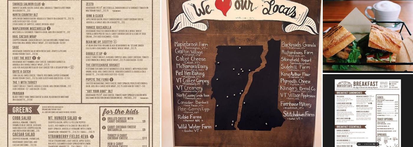 Mon Vert Cafe Menu