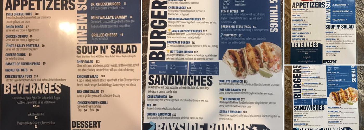 Bayside Bar & Grill Menu