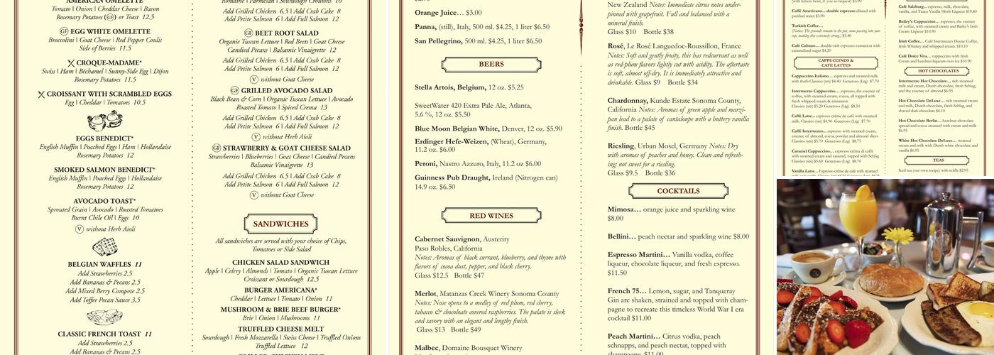 Café Intermezzo - Avalon Menu