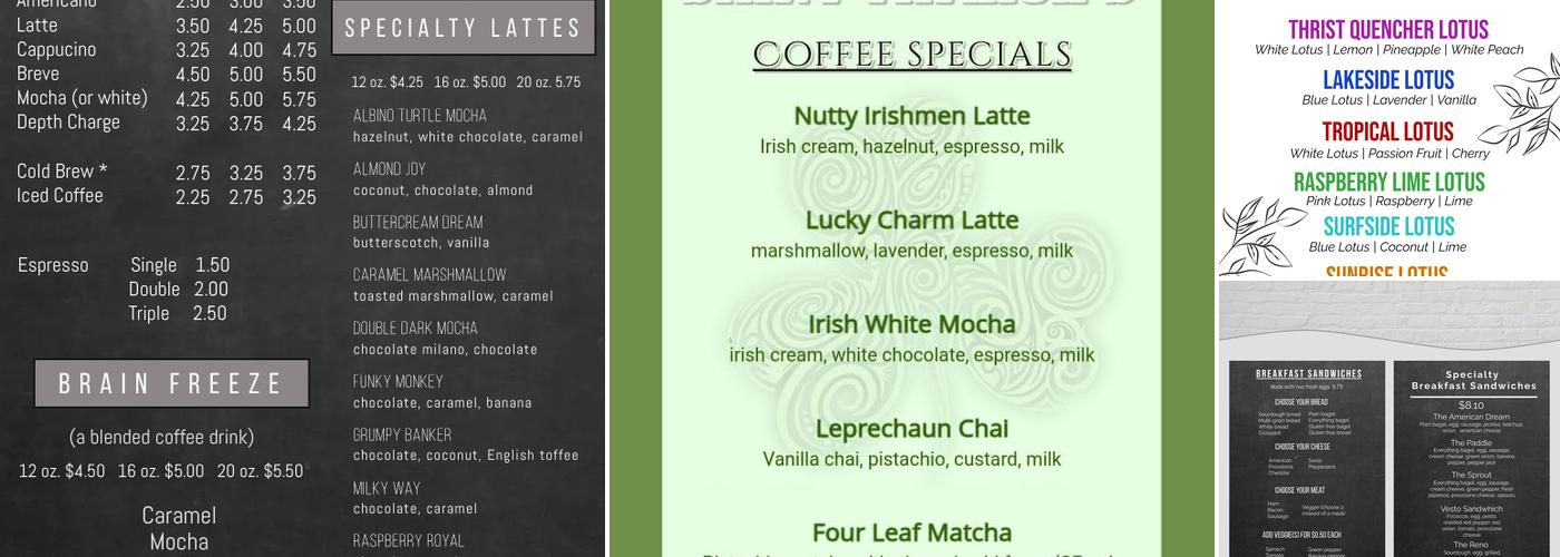 Walker Bay Coffee Co Menu