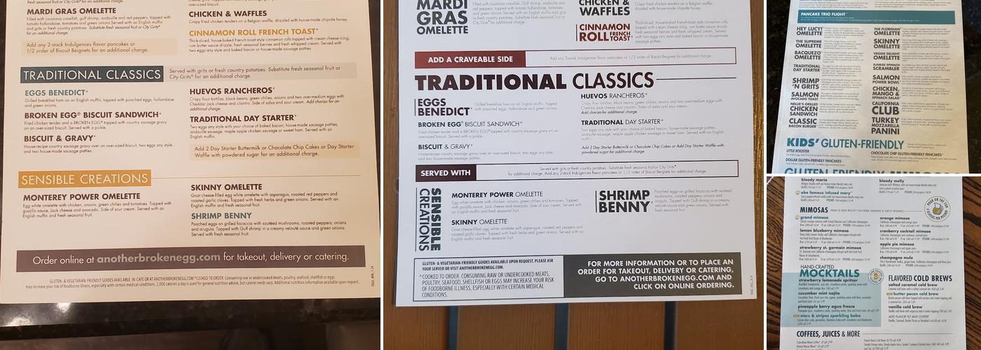 Another Broken Egg Cafe Menu