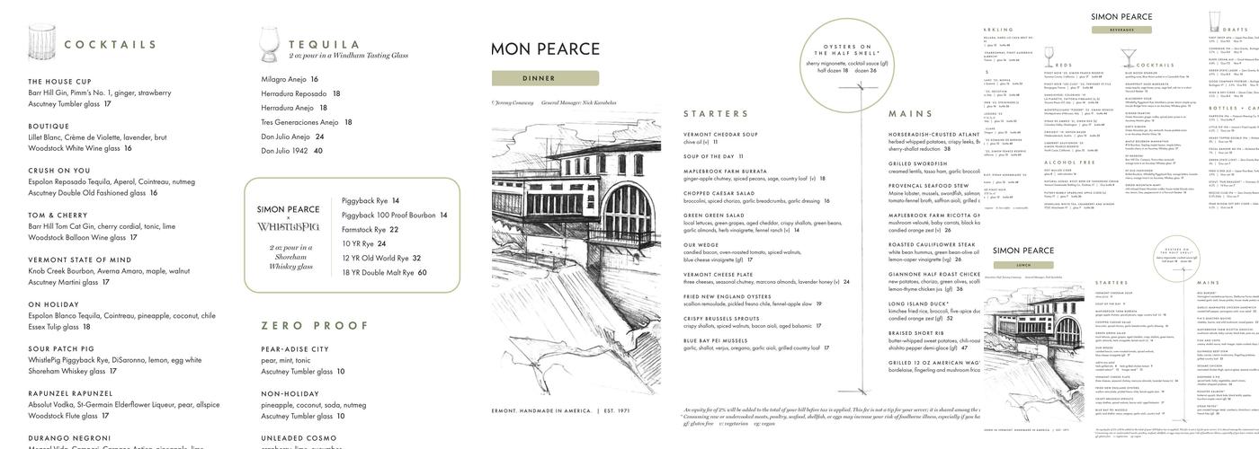 Simon Pearce Menu