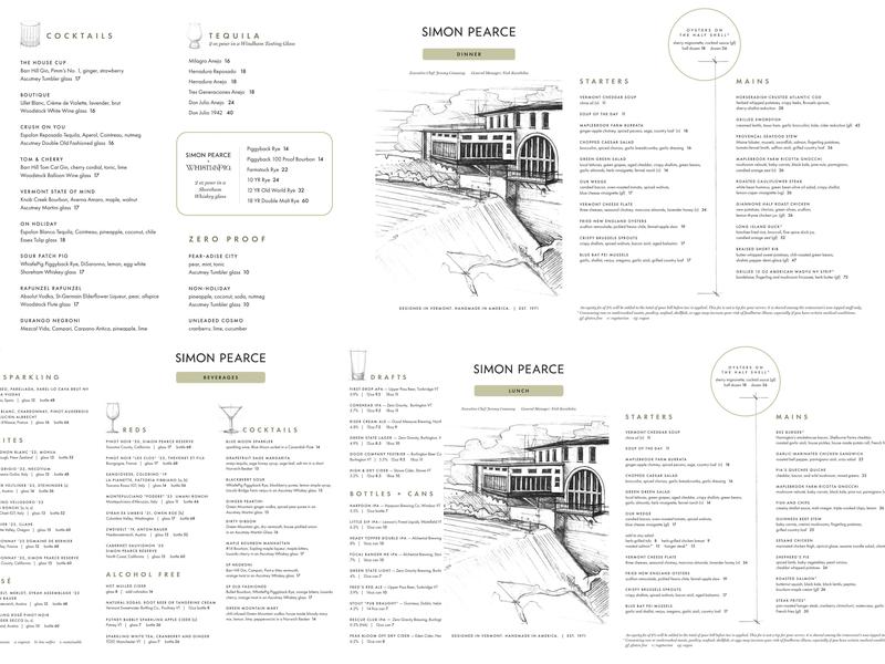 Simon Pearce Menu