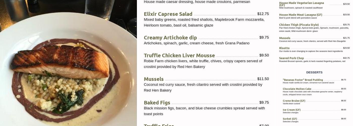 Elixir Menu