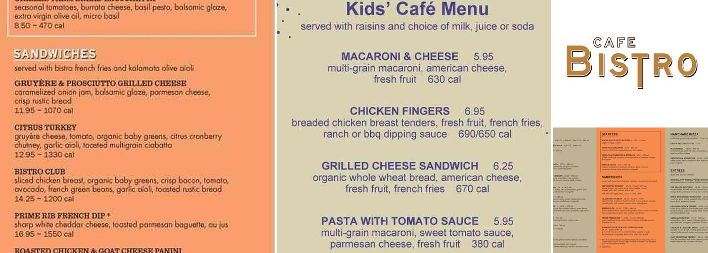 Cafe Bistro Menu