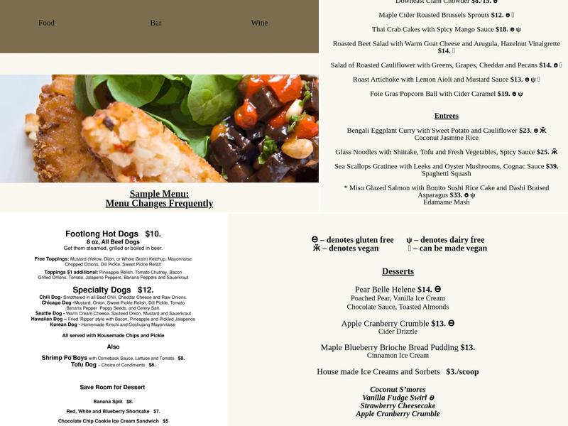 Carpenter & Main Menu