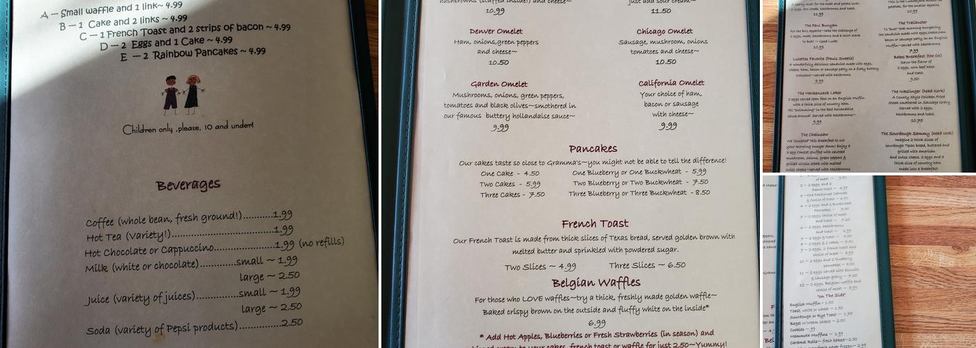 Viddles and Joe Menu