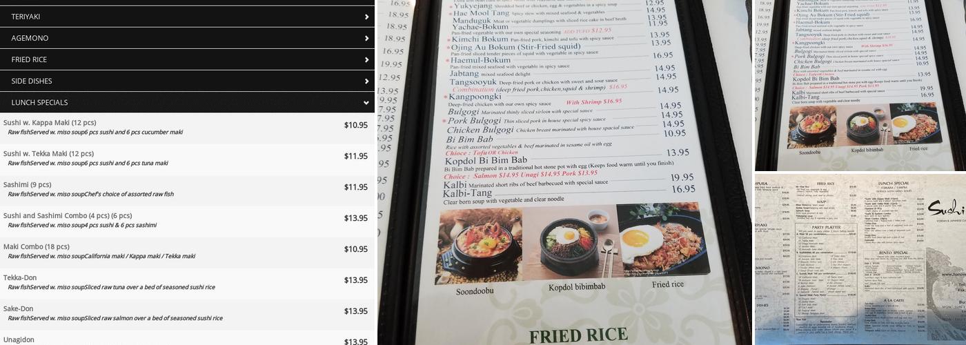 Sushiya Menu