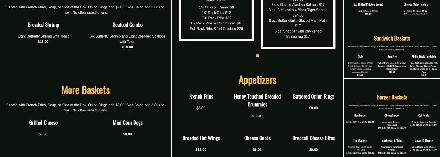 Stompin' Grounds Bar & Grill Menu