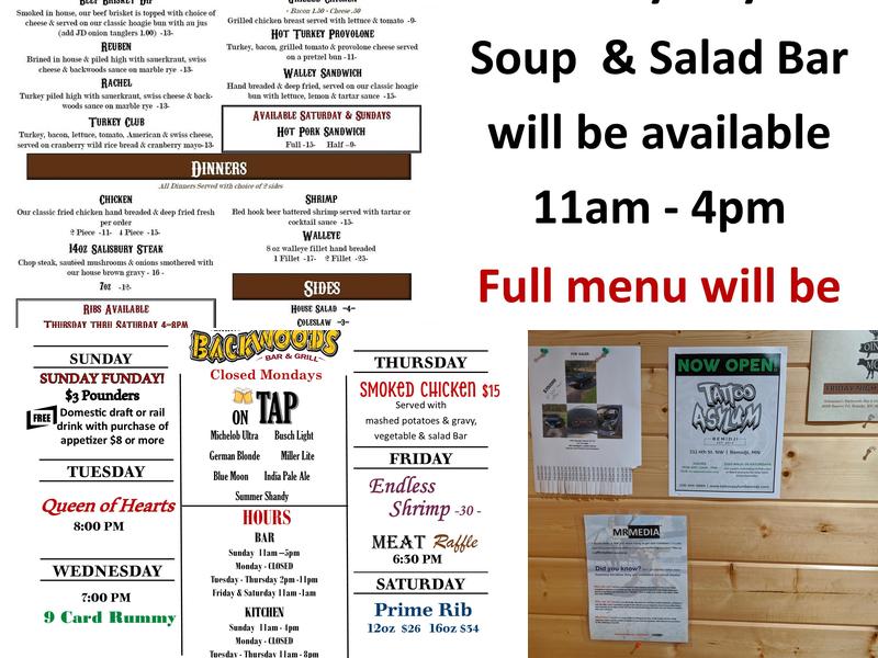 Backwoods Bar & Grill Menu